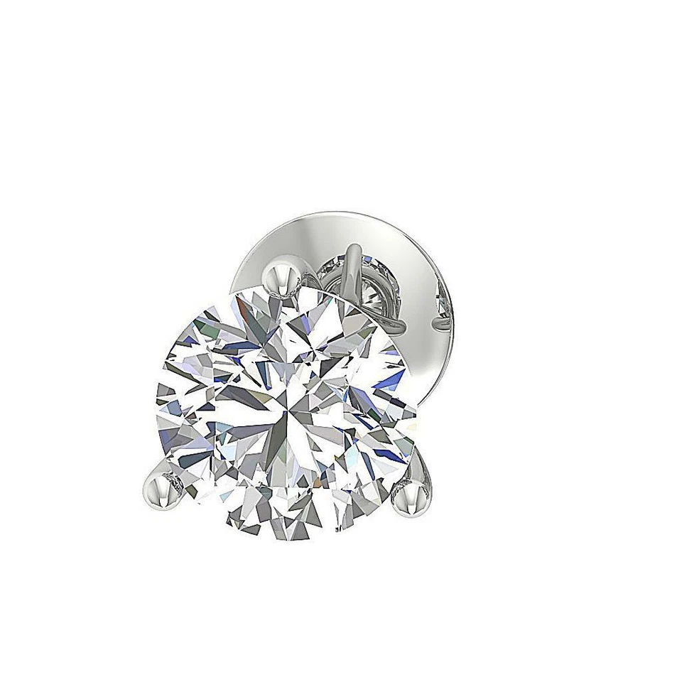 Juego de Martini solitario único SI2 H 0,60 quilates diamante redondo oro 14K Foto 3 de 4