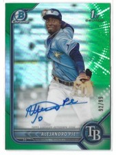 2022 Bowman Chrome Alejandro Pie Rookie RC Green Refractor Auto /99 | Rays
