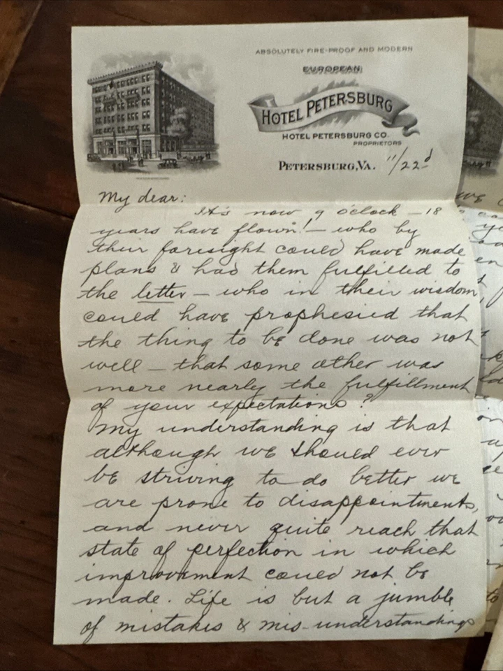 Circa 1917 Hotel Petersburg Virginia VA Writing Stationery / Envelope - Romance - Image 3 of 4