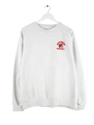 Santee 90s Vintage Wisconsin Basketball Sweater Grau XL Herren