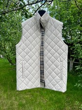 Burberry White Quilted nova check vest