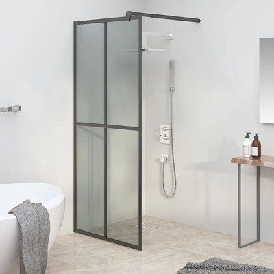 Walk-in Shower Screen 31.5''x76.8'' Dark Tempered Glass