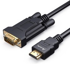 HDMI to VGA monitor cable 3 meters long, gold-plated male to male 1080p NEW