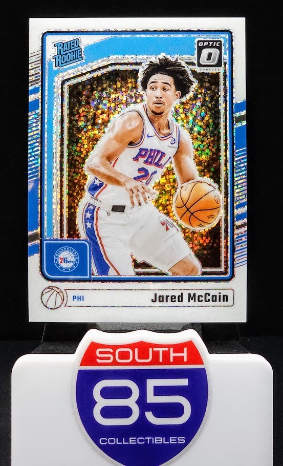2024-25 Donruss Optic #270 Jared McCain White Sparkle SSP RC RATED ROOKIE 76ers
