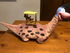Vintage 1960s Marx Fred Flinstone riding on Dino