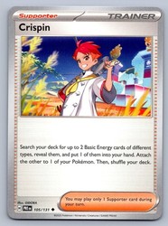 Crispin 105/131 Prismatic Evolutions Uncommon Trainer Supporter