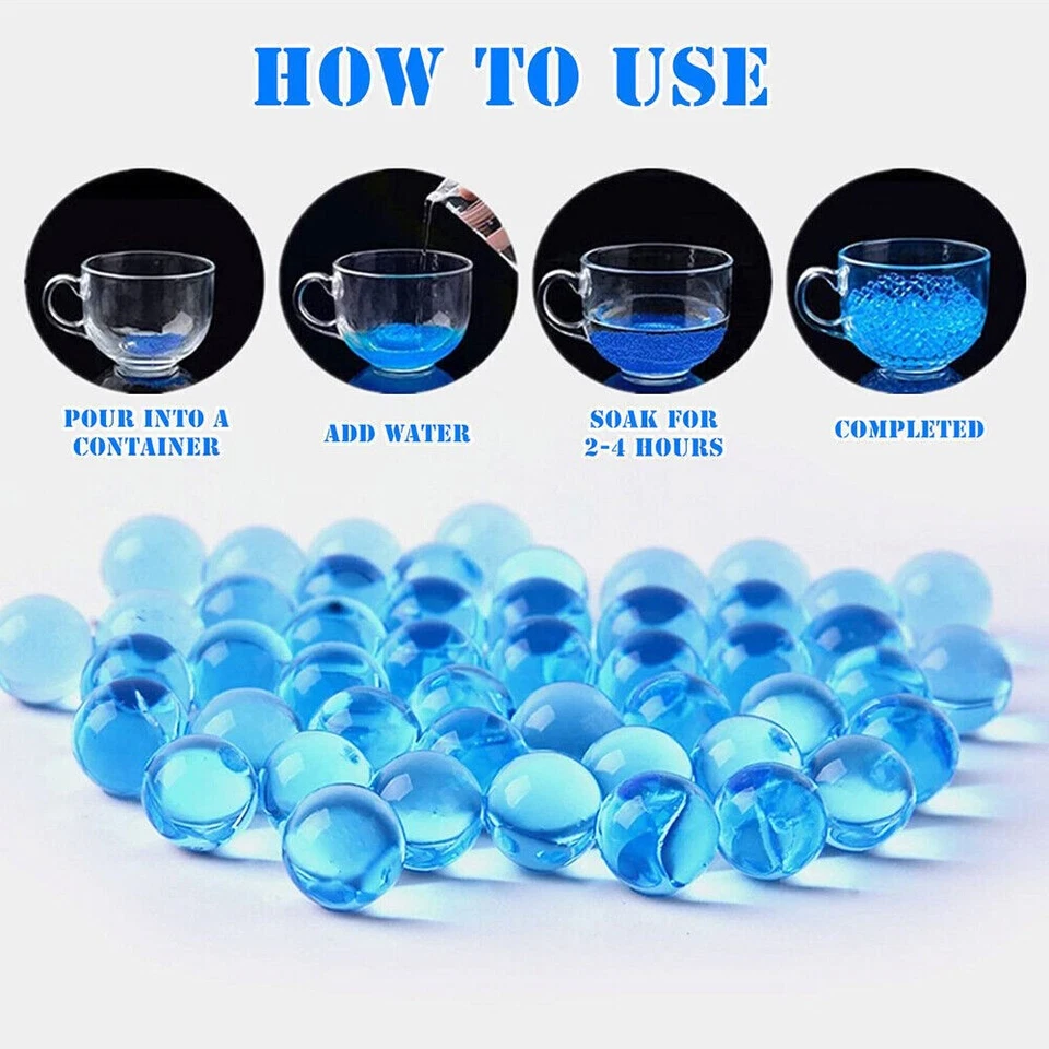 30.000 Piezas Orbeez Agua Suelo Cristal Bio Gel Bolas Cuentas Decoración Florero Relleno Foto 4 de 4