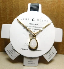 Luna Norte~16" With 2" Extender Brass Druzy Quartz Positivity Healing Necklace