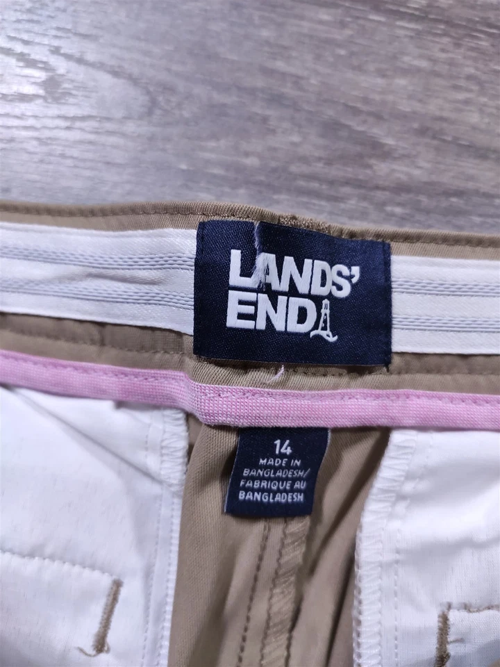 Lands End Shorts Girls Size 14 Beige School Uniform Active Bottoms - Image 2 of 4