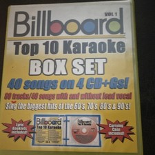 Billboard Top 10 Karaoke Vol 1 Box Set 4 CD G 40 Songs 1960s-90s Case