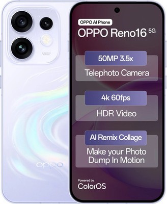 Oppo Reno16 5G Factory Unlocked 12GB RAM 256GB Stellar Purple Dual SIM
