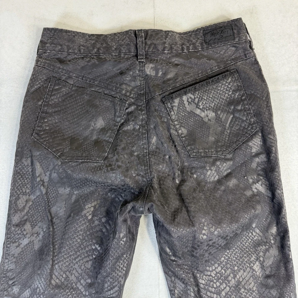 Pantalones De Colección ModZart London Talla 30x34* Negros Ajustados Pitón Serpiente Cuero Estampado Años 80 Foto 3 de 4