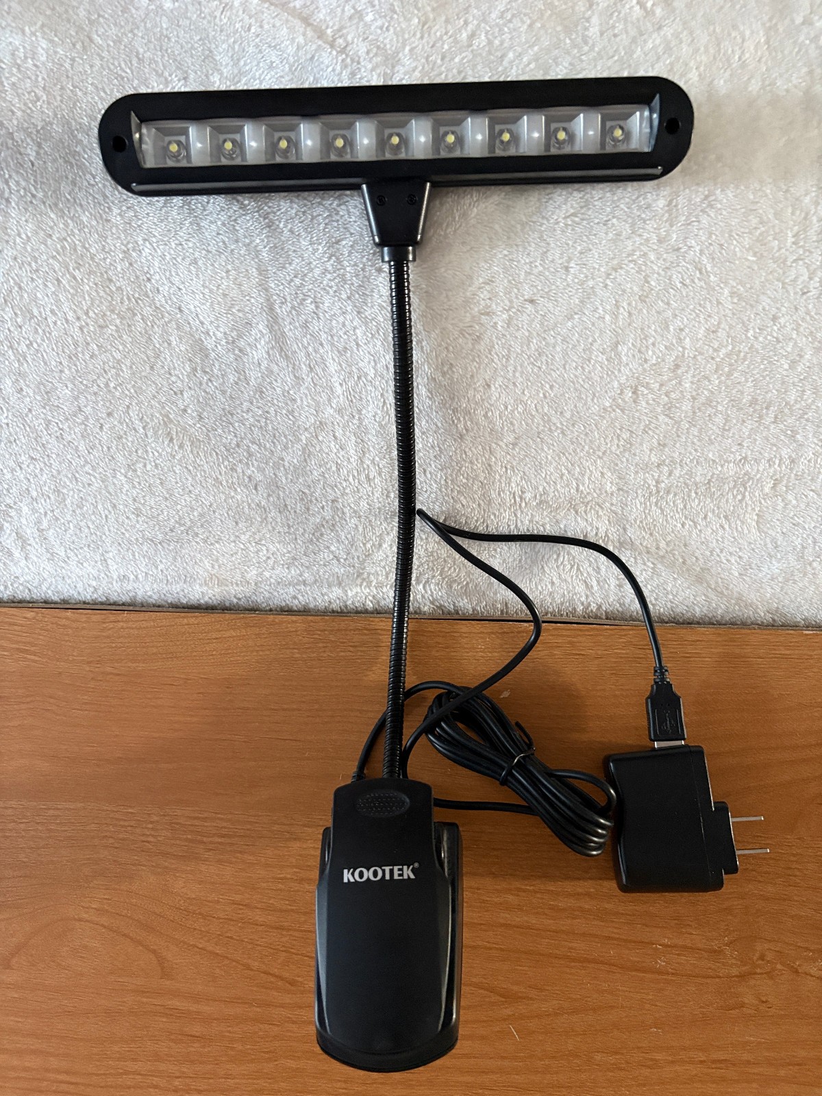 Kootek Music Stand Light, Eye Caring Clip-on Piano Lamp, 360° Flexible Black