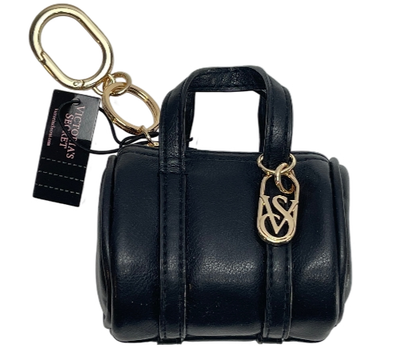 VICTORIA'S SECRET LEGEND MICRO DUFFLE BAG CHARM KEYCHAIN BLACK
