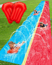 30ft Slip and Water Slide for Kids Backyard, Extra Long 2 Lanes Slip n Water