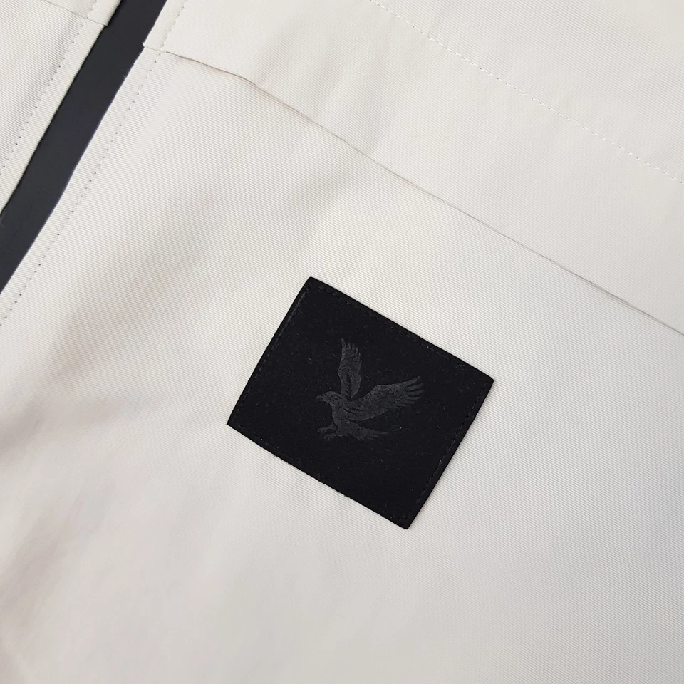 Lyle & Scott Hombres Chaqueta 2XL XXL Beige Sobrecamisa Informal Mod Liam Terraza Ska Foto 3 de 4