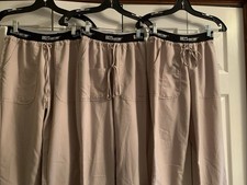 Grey  s Anatomy 3 Pair XXS Scrub Pants Logo Elastic  Drawstring Waist Tan