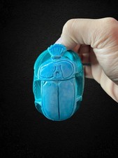Egyptian turquoise Scarab Stone – Handcrafted Protection Amulet