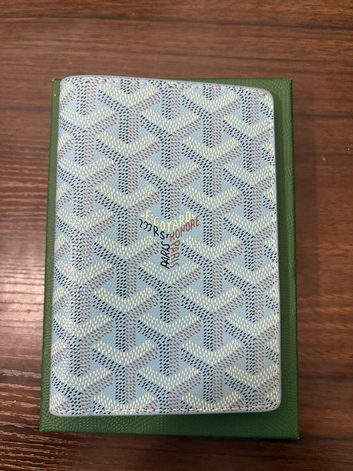 Goyard Grenelle Light Blue Passport Holder Wallet Card Case for Men and Women-image