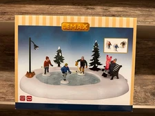 Lemax After School Hockey Match-animated Skating Pond -Holiday Village #44769