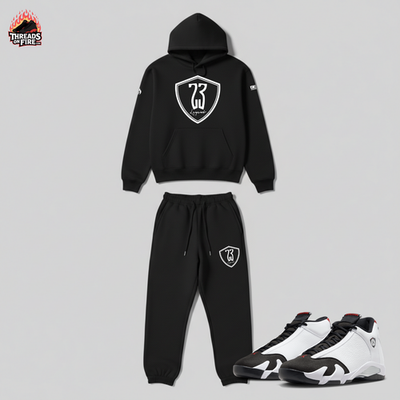 #ad Men#x27;s Black Sweatsuit Hoodie Jogger pants To Match Jordan 14 Black Toe $117.99