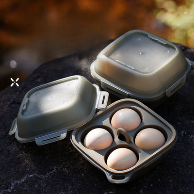 Tragbare Eier-Aufbewahrungsbox mit 4 Fächern für Outdoor für Camping Wandern Picknicks
