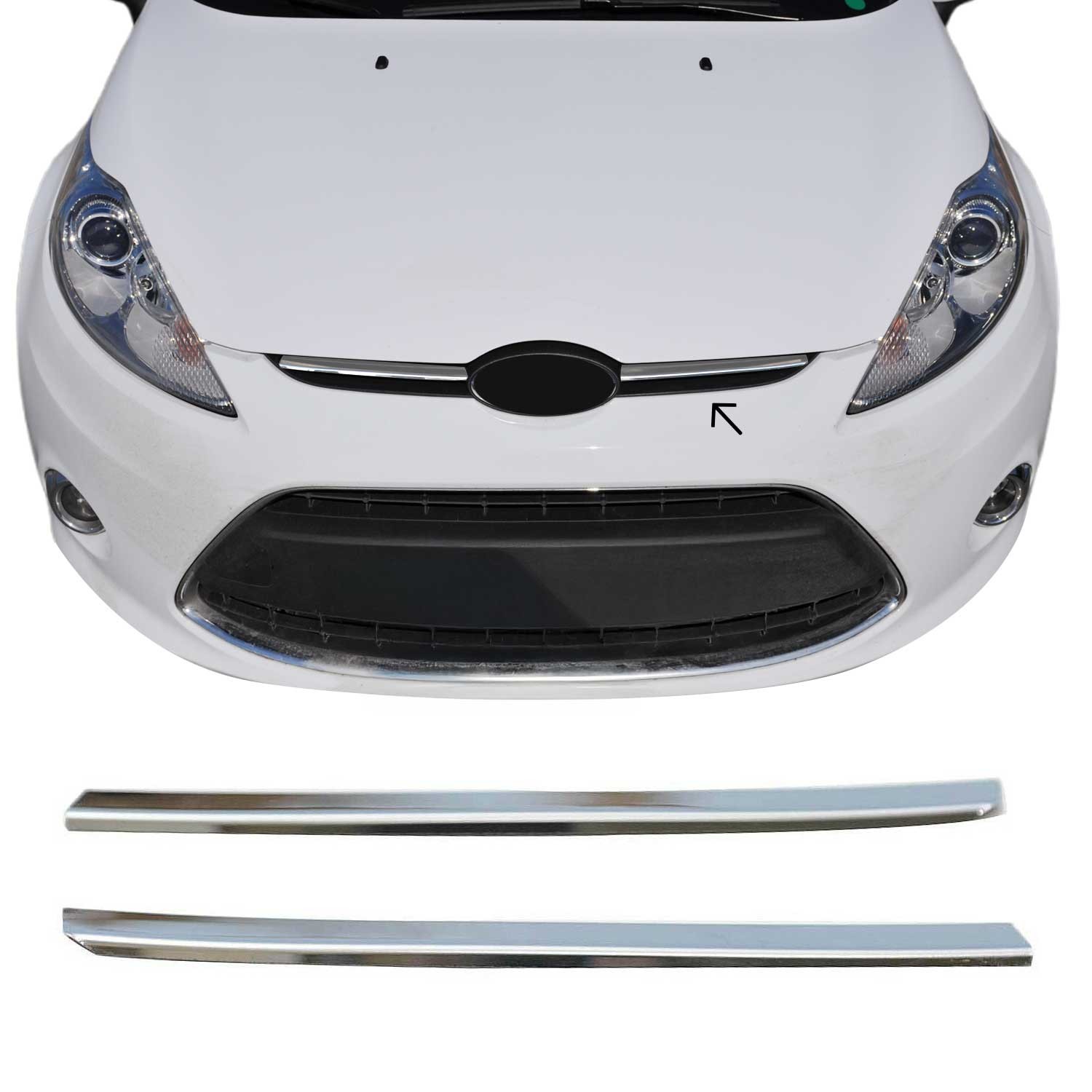 Moulure de grille de calandre Ford Fiesta finitions chromées haut de gamme ABS