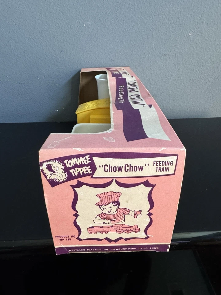 全新 复古 20 世纪 50 年代 TOMMEE TIPPEE CHOW 喂食火车 婴儿食品盘 密封 — 第 4/4 张图片