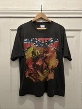 Vintage Pantera T Shirt Black Flag 2001 Tour Faded All Sport Large Distressed