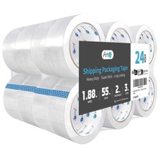 24 Rolls Strong Adhesive Tape for Shipping, 1.88" x 55 yds