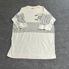Textile Prints Shirt Mens XL White Striped St. Croix Nautical USA Made Vintage