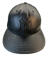 RARE New York Yankees NYY Authentic New Era 59FIFTY Fitted 7.5 Cap All Black