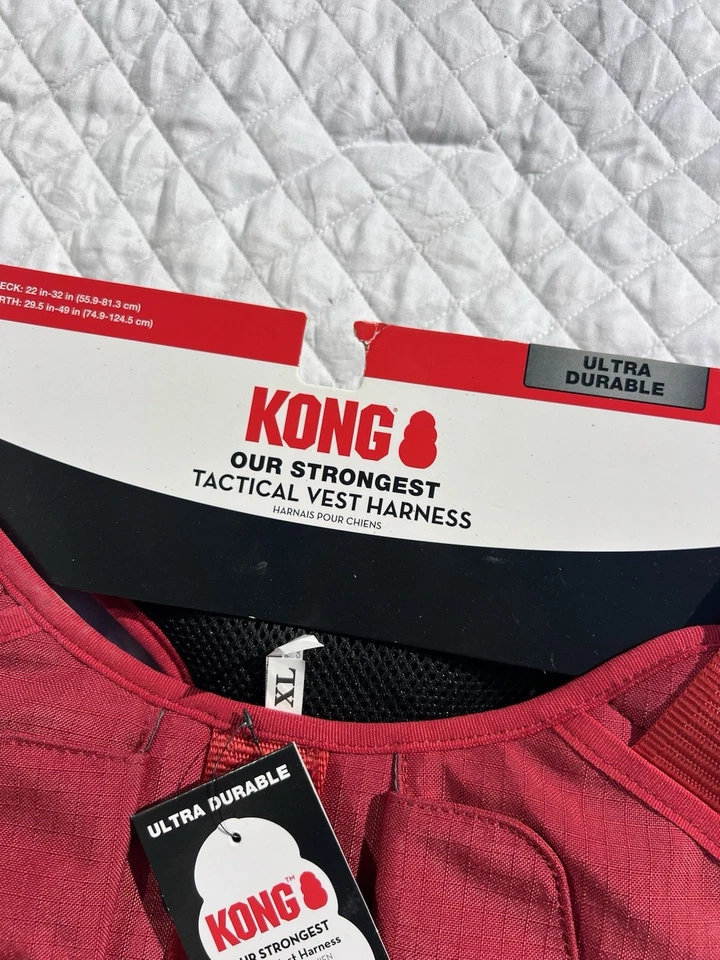 KONG Tactical Dog Vest/Harness. Red Size XL With Carry Pouches - Image 3 of 4