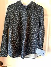 Chaps No Iron Cotton Men’s Black Floral Long Sleeve Dress Shirt L/G