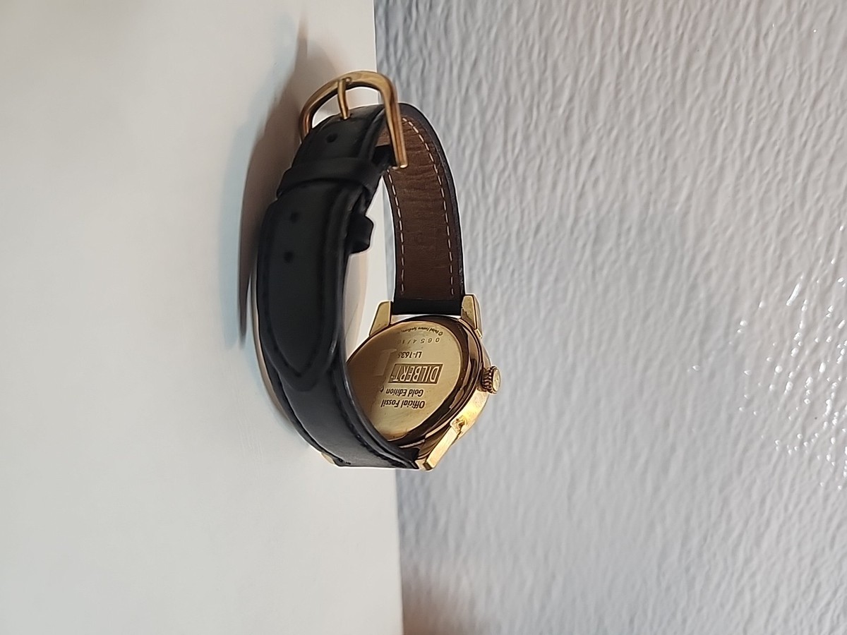 FOSSIL Dilbert Watch LI-1636 Limited Edition 654/1000 Gold Edition Needs Battery View 3