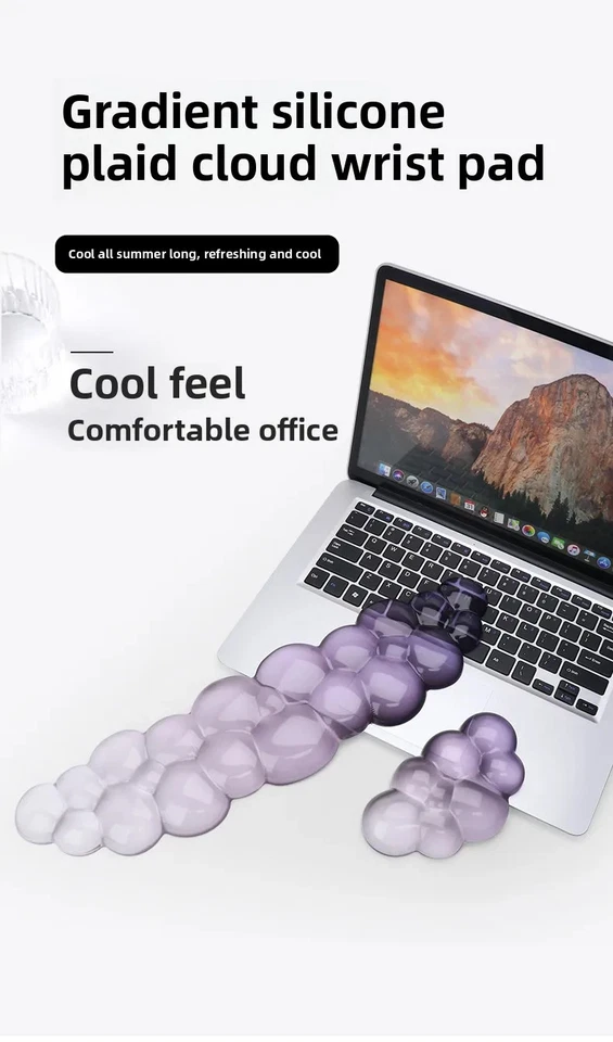 Keyboard & Mouse Wrist Rest Pad Set Gel Support Cushion with Memory Foam Comfort - Image 4 of 4