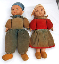 NORAH WELLINGS DOLLS DUTCH PAIR BOY & GIRL TRADITIONAL COSTUME VINTAGE 13"