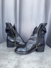 Vintage Fauzian Jeunesse Leather Ankle Belted Boots as98 style women's size US8
