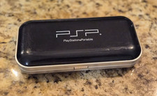 OEM Sony PSP Travel Carrying Case RARE Black Silver UMD SD Card Slim Hard Shell