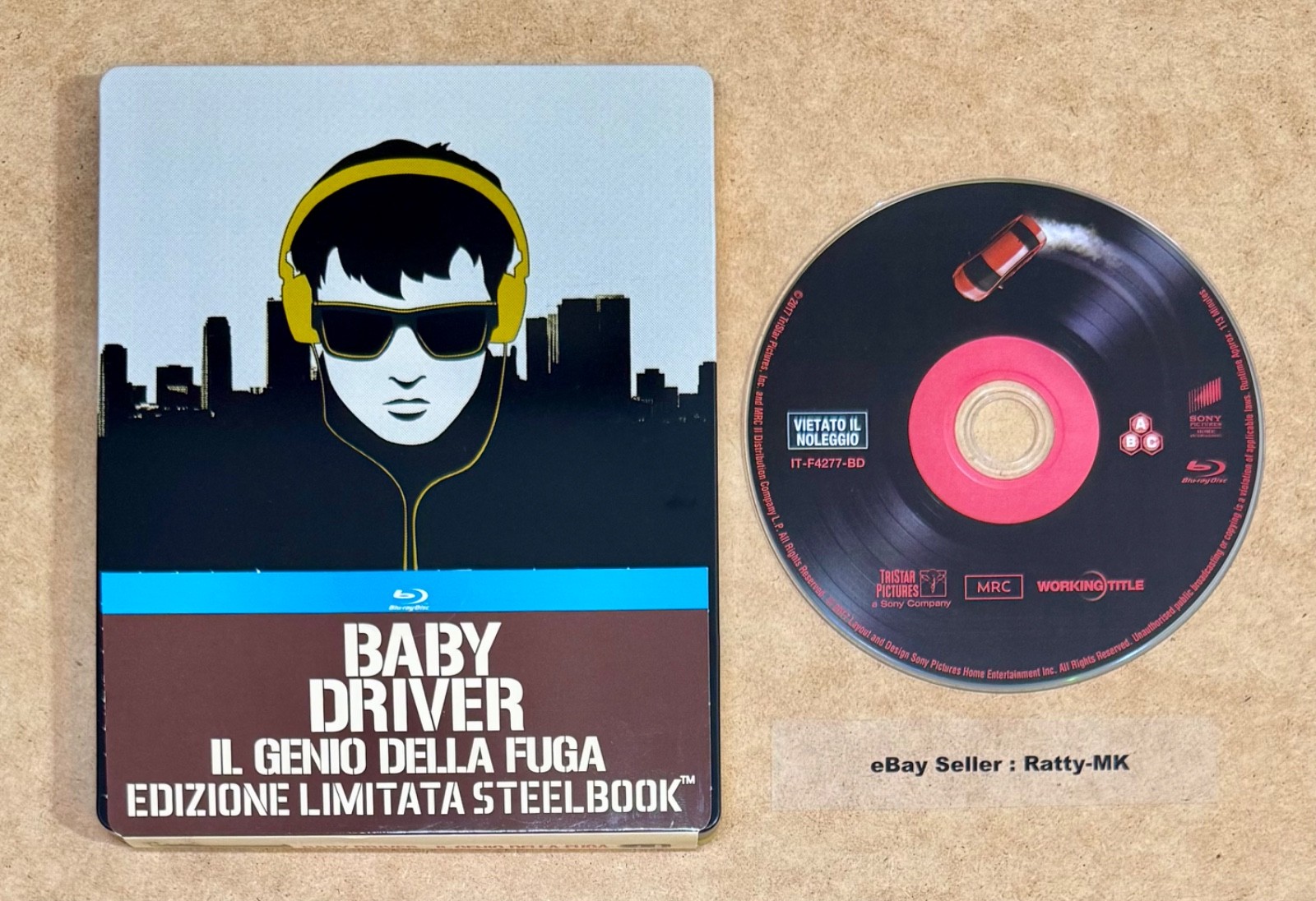 BABY DRIVER - ITALIAN IMPORT BLU RAY STEELBOOK (READ DESCRIPTION)