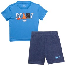 Nike Toddler Boy's T-Shirt  Shorts 2PC Set Navy Heather Dri-FIT Comfort