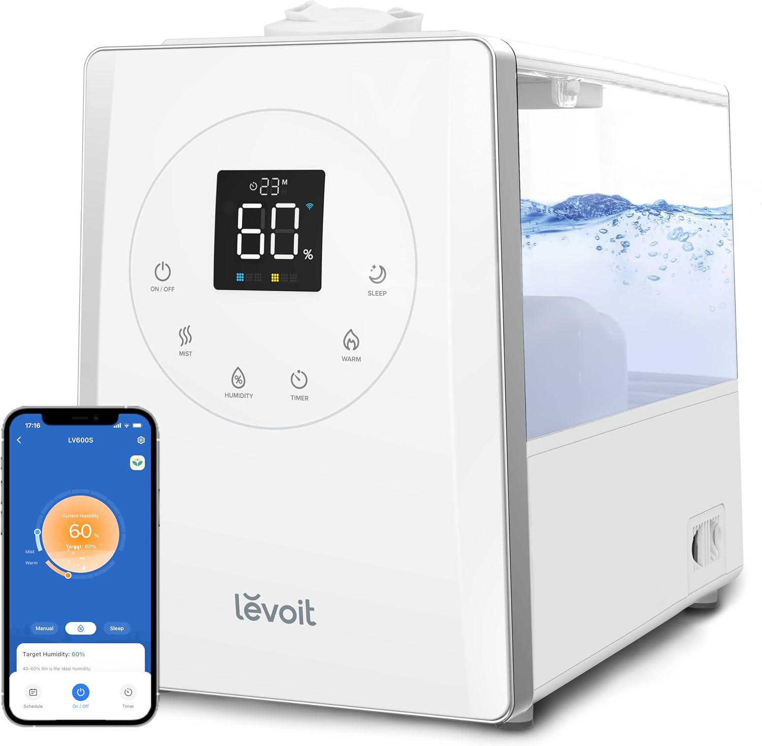 LV600S Smart Humidifier, 6L, App & Voice Control, Quiet for Large Rooms