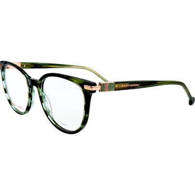 Carolina Herrera HER0156 Womens Plastic Eyeglass Frame 06AK Green Horn 53-18