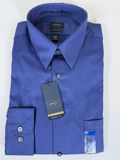 Arrow Men s Classic Fit Azure Blue No Iron L/S Dress Shirt Size 15.5 x 34/35