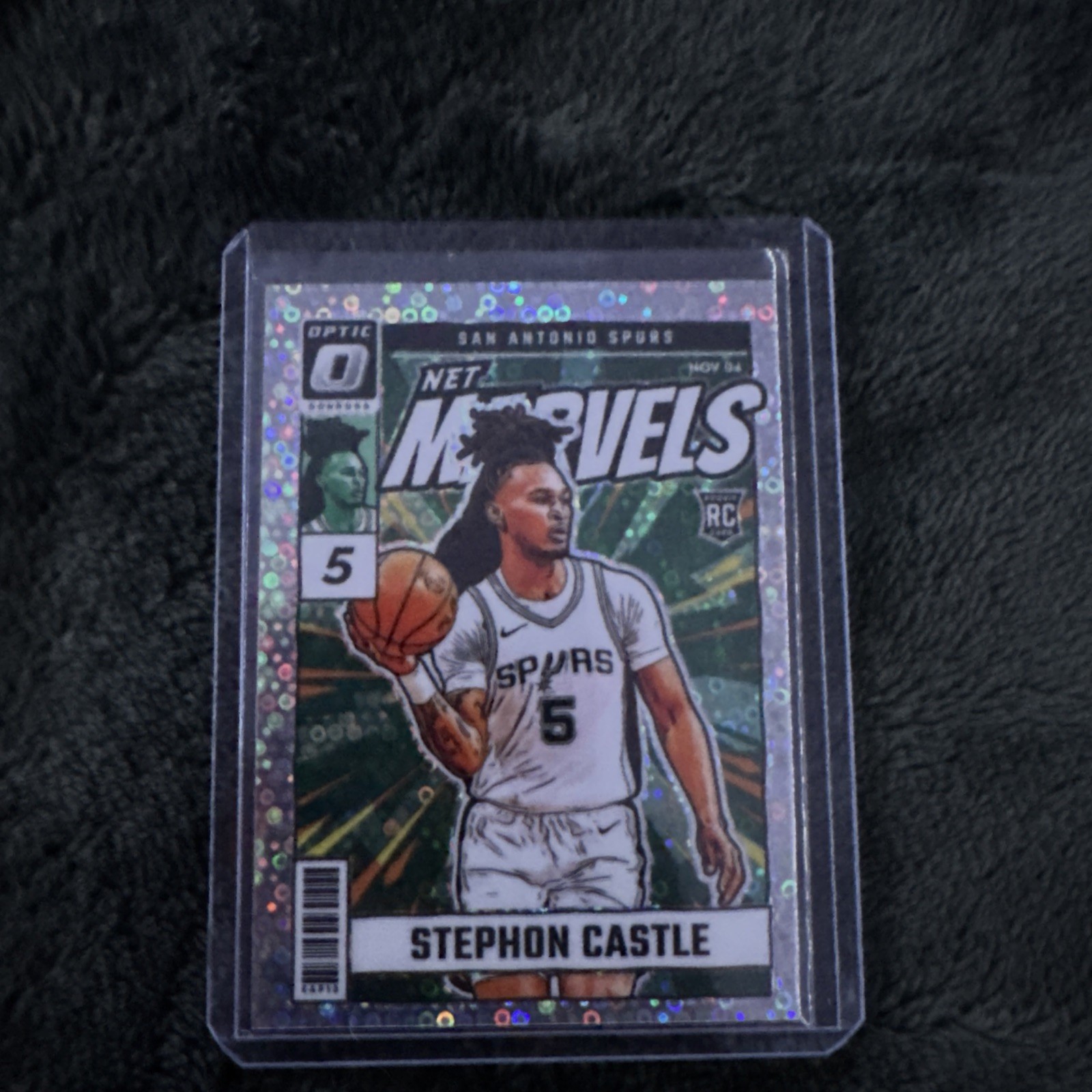 2024-25 Donruss Optic Fast Break Stephon Castle #12 Silver Disco Net Marvels RC