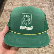 Vintage 1994 John Deere Trucker Hat Cap SnapBack Green Rope Farmer Mesh New