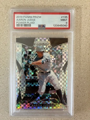 2019 PANINI PRIZM POWER PLAID #135 AARON JUDGE /75 PSA 9 #135 Yankees