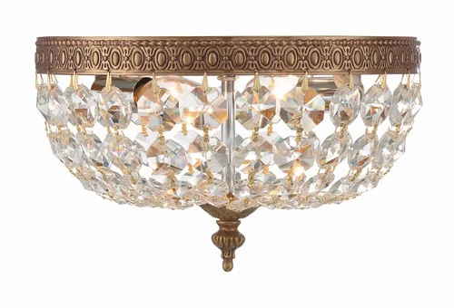 Crystorama Basket Crystal 10" Wide Brass Ceiling Light - Picture 4 of 7