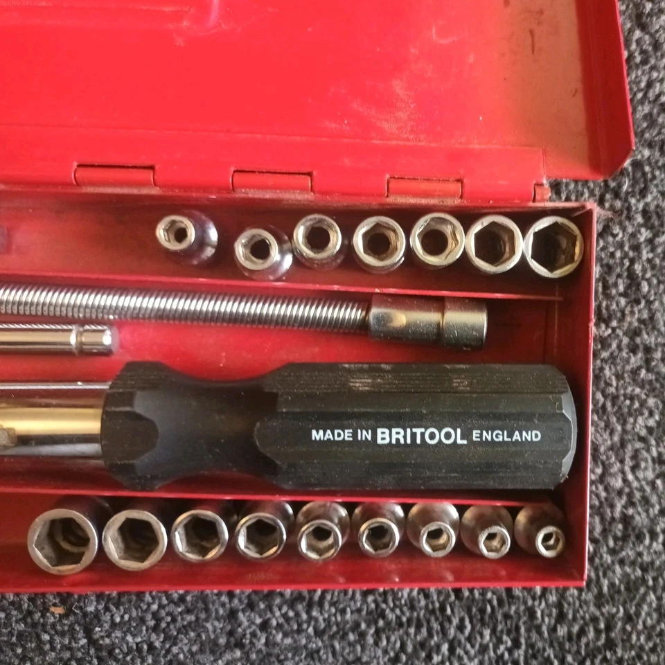 BRITOOL 25 PIECE SOCKET SET 1/4" DRIVE. NEW METRIC AF & BA ENGLAND - Image 3 of 4