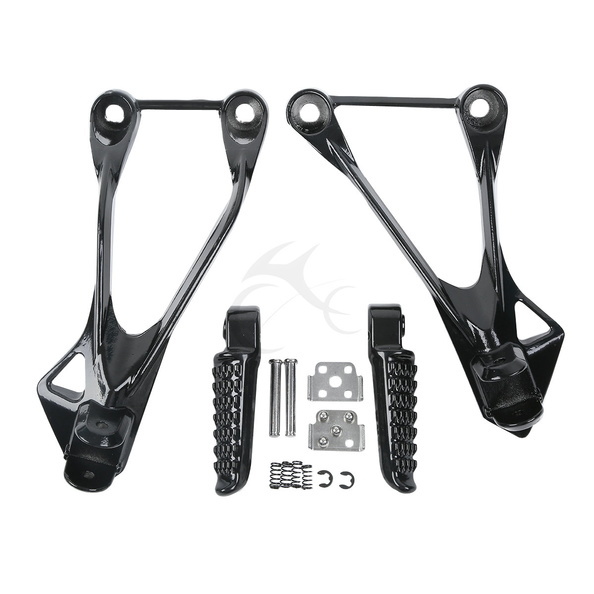 練習 Black Rear Footrest Foot Pegs For KAWASAKI Ninja ZX6R 2005